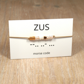 Morsecode ZUS armbandje rosegold