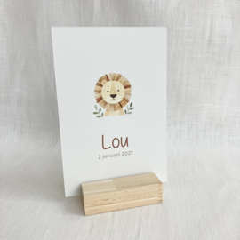 Lou - Speelse geboortekaart met leeuwtje