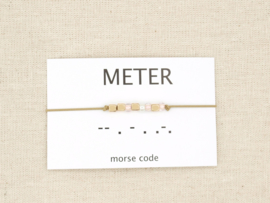 Morsecode armband METER beige en rosegold