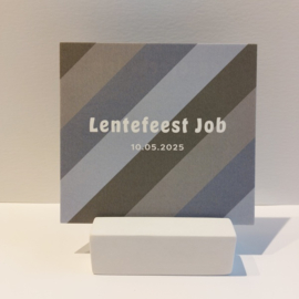 10 Stoere lentefeest uitnodiging met gekleurde strepen - type Job