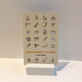 10 Feestelijke lentefeest uitnodiging met symbooltjes - type Liyana