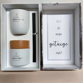 Forest Mist Gift set geurstokjes & kaars - vraag GETUIGE