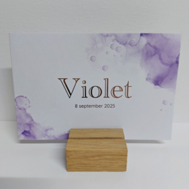Violet - geboortekaart met lila aquarel