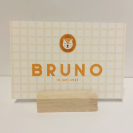 Bruno - geboortekaart met stoere leeuwenkop