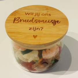 Glazen Snoeppot - Wil jij ons bruidsmeisje zijn?