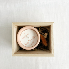 Cadeaubox met roze kaars - meter vragen