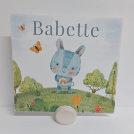Babette - Speelse geboortekaart met lief konijntje