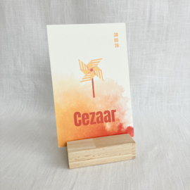 Cezaar - fris geboortekaartje met windmolentje