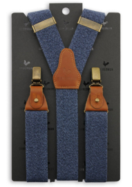Sir Redman deluxe suspenders Denim Urban blue in doos met gedicht - vraag getuige