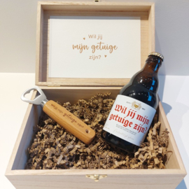 Houten kistje met een vraag - Duvel - GETUIGE