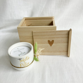 Cadeaubox met witte kaars - peter vragen