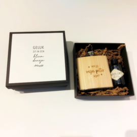 Stoere Heupfles set | Gegraveerd Cadeau voor Peter