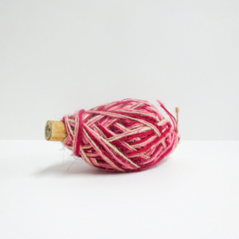 jutte koord tricolor 1mm, fushia-roze-ecru