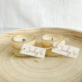 Doopsuikerset Jacky – Baby eendjes thema in botergeel (50st)