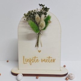 Houten boogje met droogbloemen - liefste meter