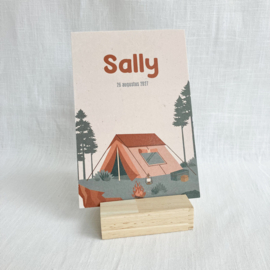 Sally - sfeervol geboortekaartje in kampeerstijl