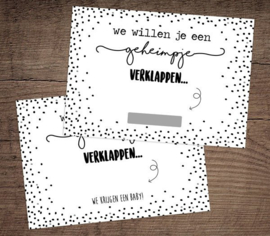 Kraskaarten "We krijgen een baby'