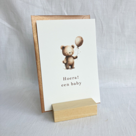 Wenskaart Teddy | Hoera een Baby