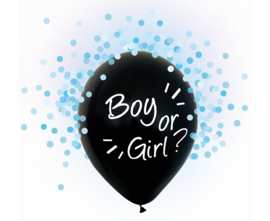 Gender Reveal confettiballonnen - blauw - 4 stuks