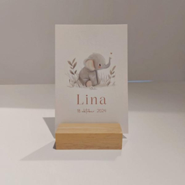 Lina -  Lief geboortekaartje met olifantje