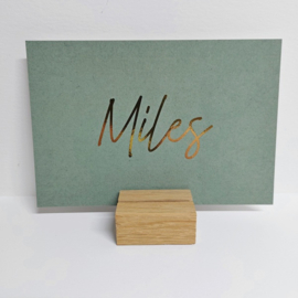 Miles - stoere zijdegroene geboortekaart