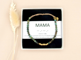 mama, Afrikaans turquoise morscode armband