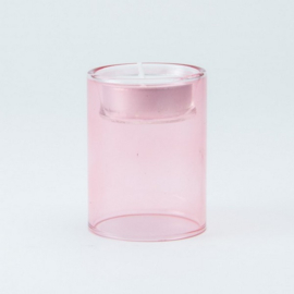 theelichthouder dubbel, roze