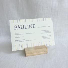 Pauline - Hip geboortekaartje met speelse lijntjes
