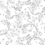 Swirling Music White Gray