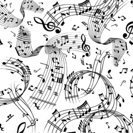 Swirling Music White Black