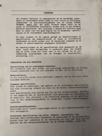 Product bulletin ''Nissan Primera model P10'' introduktie mededeling. Gebruikt.