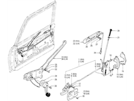 Assy-door lock & remote control front, right-hand Datsun Sunny B110 Coupe/ 2 doors sedan 80500-H3600 Used part.
