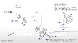 Wielnaafsamenstelling achteras rechts Nissan 100NX