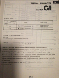 Service manual '' Model B12 and N13 series Supplement II 4WD model'' Nissan Sunny B12 / Nissan Sunny N13 SM7E-N3BSG0 Used part.