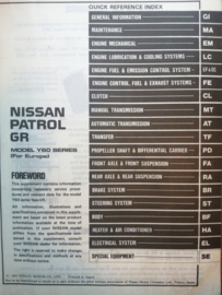 Service manual '' Model Y60 series supplement-II '' Nissan Patrol Y60 SM2E-Y60SE0