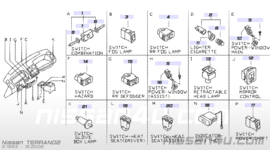 Ruitenwisserschakelaar Nissan Terrano2 R20 25260-8F220