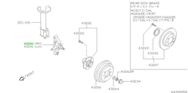 Spindle-rear housing, right-hand Nissan 43040-53Y00 B13/ N14 Original.