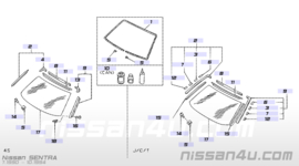 Bevestiging sierstrip voorruit Nissan 76848-50Y00 CA33/ D22/ D22S/ LCD22/ N15/ N16/ P11/ V10/ WP11