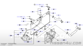 Cap radiator Nissan 21430-01F02 A32/ CA33/ CK12/  D22/ E11/ E24/ K11/ K12/ LCD22/ M11/ N15/ N16/ P10/ P11/ P12/ R20/ T30/ T31/ S14/ V10/ W10/ WP11/ Y10/ Y60/ Y61/ Z33 Used part.