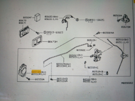 Deurslot rechtsvoor met deurslot mechaniek Nissan Terrano2 R20 80502-0X000 + 80552-91L6B (80552-91L66) Gebruikt.
