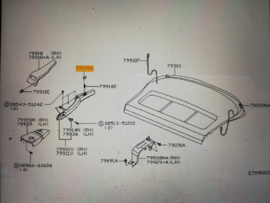 Aanslag hoedenplank Nissan Primera P11 hatchback 79990-2F700 Gebruikt.