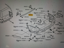 Bumperbalk achterbumper Nissan X-Trail T31 85082-JG00A