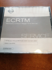 Electronic Collision Repair Time Manual 16th revision. Nissan Micra K13 & Nissan NV200 M20M Evalia zijn toegevoegd.