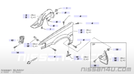 Zijscherm rechts Nissan Sunny N13 63100-60M35