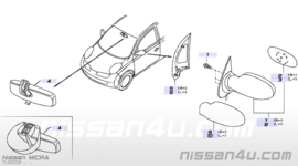 Buitenspiegel links Nissan Micra K12 96302-AX66A