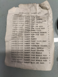 Gasket kit carberator L14/ L16/ L16S/ L18/ L18S Datsun 16455-A3501 A10/ 510/ 710/ 810 Original.