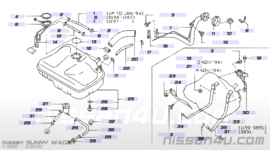 Tankdop Nissan 17251-79920 A32/ D22/ K11/ LCD22/ N15/ R20/ S14 Origineel.