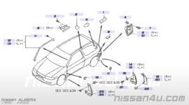 Closing-rear bumper, right-hand Nissan Almera N15 - hatchback 78818-0N000 Used part.