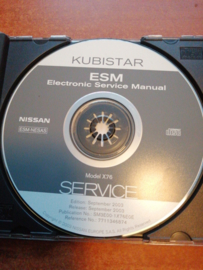 Electronic Service manual '' Model X76 series '' Nissan Kubistar X76 SM3E00-1X76E0E Gebruikt.