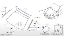 Moulding-windshield side, right-hand Nissan Primera P11/ WP11 72760-9F500